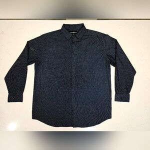 Beverly Hills Polo Club Mens Button Up Long Sleeve Black 100% Cotton Size 2XLB